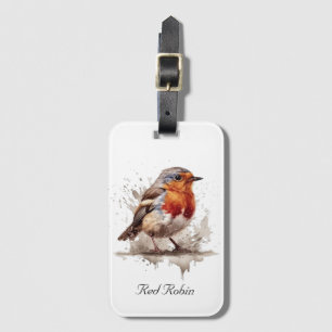 Niedlicher Vogelrobin in Aquarellfarben Gepäckanhänger