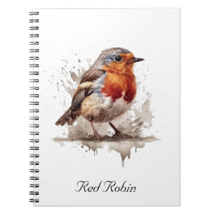 Niedlicher Vogelrobin in Aquarellfarben Notizblock