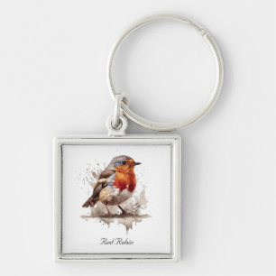 Niedlicher Vogelrobin in Aquarellfarben Schlüsselanhänger