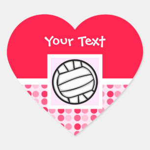Niedlicher Volleyball Herz-Aufkleber