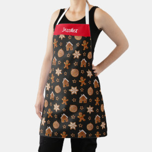 Niedlicher Vorname Gingerbread Illustrationsmuster Schürze