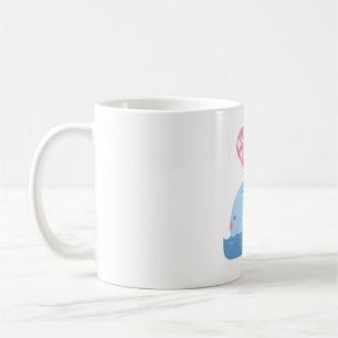 Niedlicher Wal du bist meine Liebe Puff Kaffeetasse