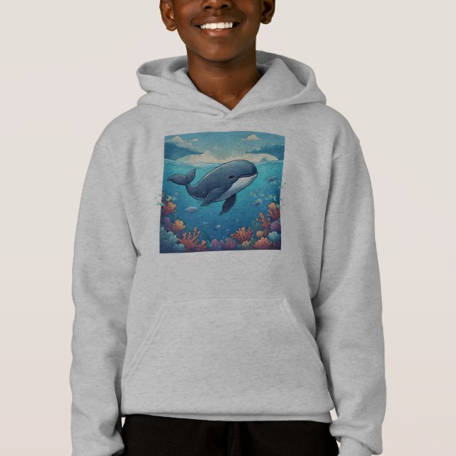 Niedlicher Wal Hoodie (Vorderseite)