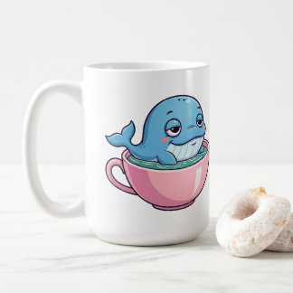 Niedlicher Wal in einem Teacup Kaffeetasse