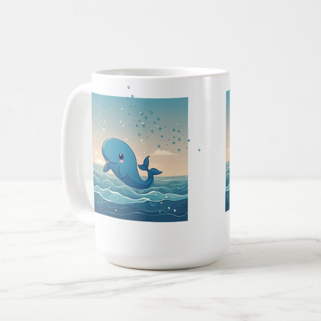 Niedlicher Wal Kaffeetasse (Vorderseite Links)