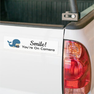 Niedlicher Wal mit Kamera Autoaufkleber