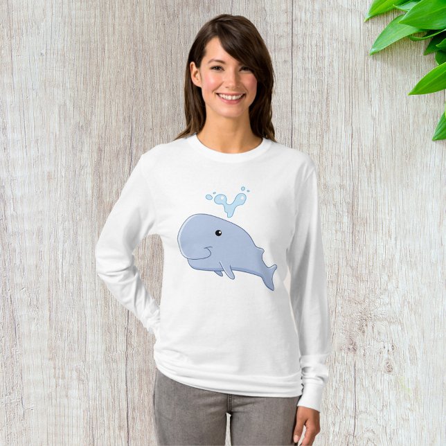 Niedlicher Wal mit Wasserabfall Adorable Animal T-Shirt (Von Creator hochgeladen)