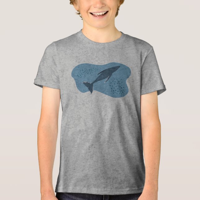 Niedlicher Wal Tri-Blend Shirt (Vorderseite)