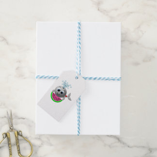 Niedlicher Wal und Wassermelone Geschenkanhänger