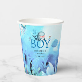 Niedlicher Wal unter Wasser Kinderdusche Pappbecher
