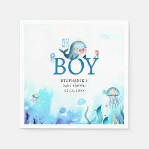 Niedlicher Wal unter Wasser Kinderdusche Serviette