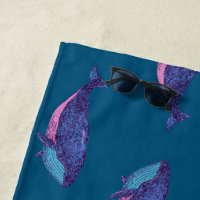 Niedlicher Wal Zeichnend Muster in Ocean Blue
