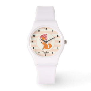 Niedlicher Wald Winter Fox Armbanduhr