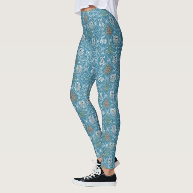 Niedlicher Wald Winter Leggings (Links)