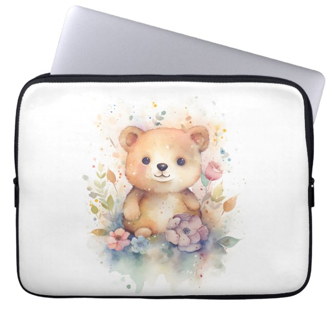 Niedlicher Waldbaby Bär Pints Kinderzimmer Art Laptopschutzhülle (Vorderseite)