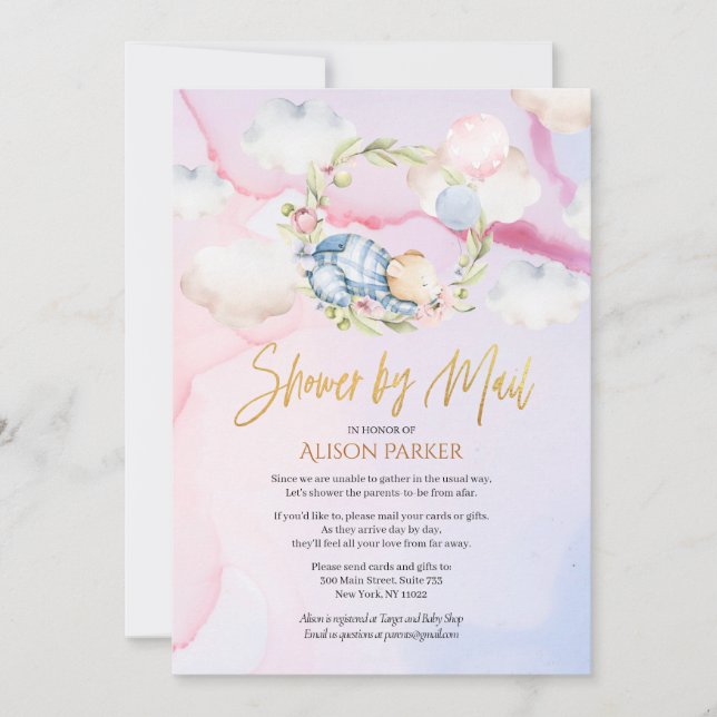 Niedlicher Waldbärenschläger | Kinderdusche per Po Einladung (Vorderseite)