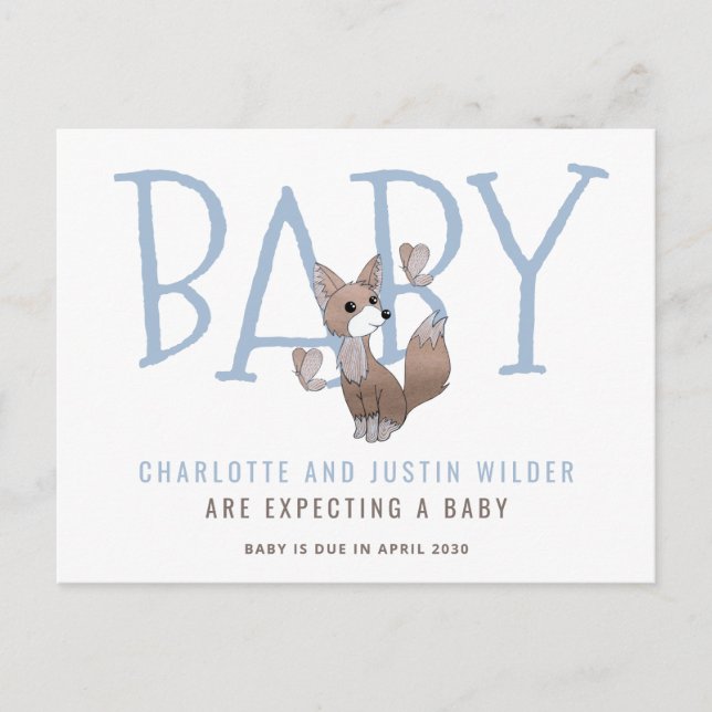 Niedlicher Waldfuchs Ankündigungspostkarte (Vorderseite)