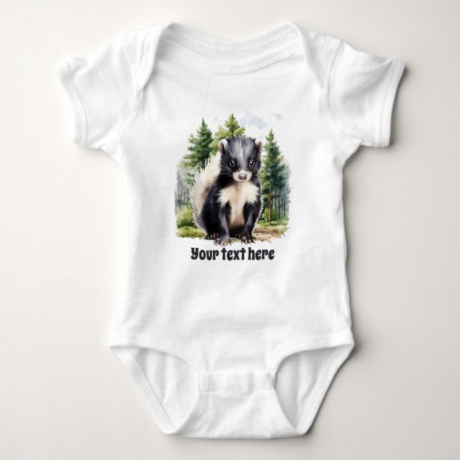 niedlicher Waldlandsklotz hinzufügen Baby Strampler (Vorderseite)