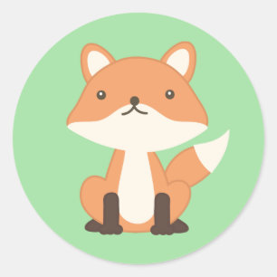 Niedlicher Waldtierwaldfuchs Runder Aufkleber