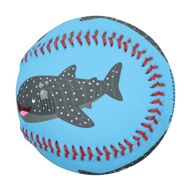 Niedlicher Walhai-Happy Cartoon-Abbildung Baseball (Vorne Rechts)