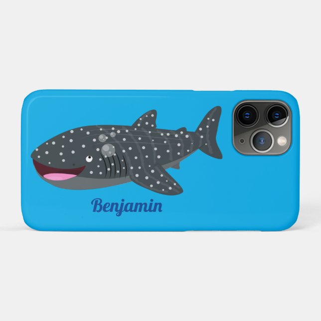 Niedlicher Walhai-Happy Cartoon-Abbildung Case-Mate iPhone Hülle (Rückseite (Horizontal))