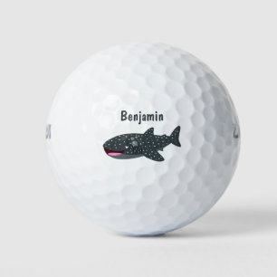 Niedlicher Walhai-Happy Cartoon-Abbildung Golfball