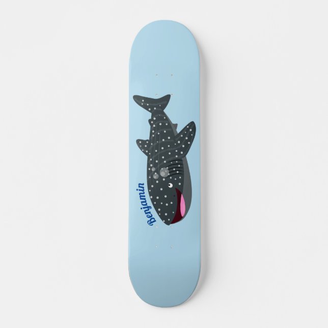 Niedlicher Walhai-Happy Cartoon-Abbildung Skateboard (Vorne)