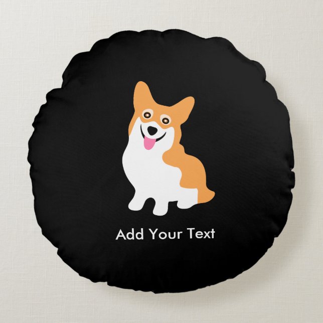 Niedlicher WaliserPembrokecorgi-Welpe Rundes Kissen (Vorderseite)