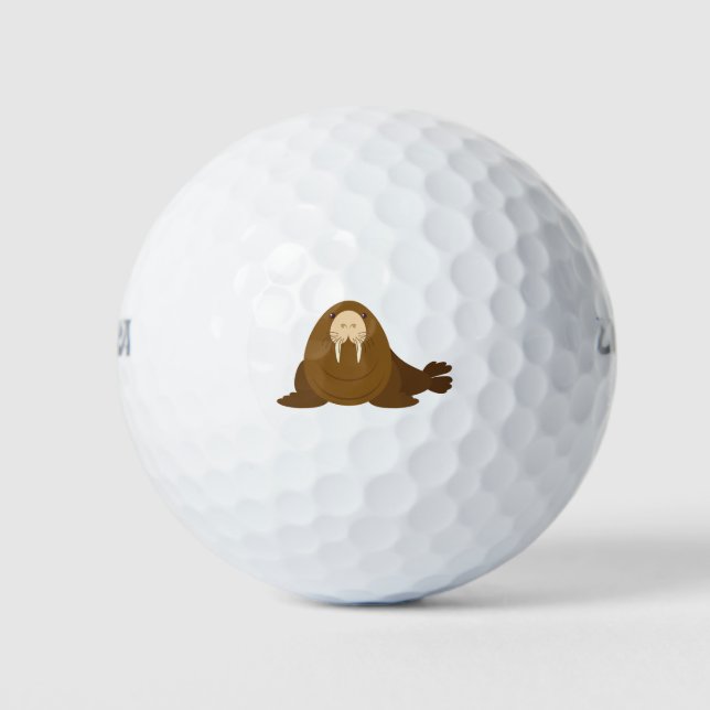 Niedlicher Walrus-Cartoon Golfball (Vorderseite)