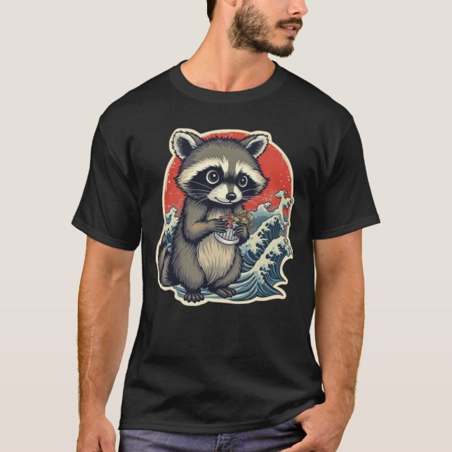 niedlicher Waschbär T-Shirt (Vorderseite)