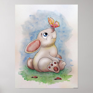 NIEDLICHER WASSERFARBDRUCK FÜR BABYS-KINDERZIMMER POSTER