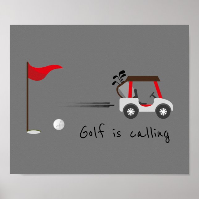 Niedlicher Wasserfarben Golf Spaß Golf ist Zitat Poster (Vorne)