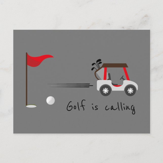 Niedlicher Wasserfarben Golf Spaß Golf ist Zitat Postkarte (Vorderseite)