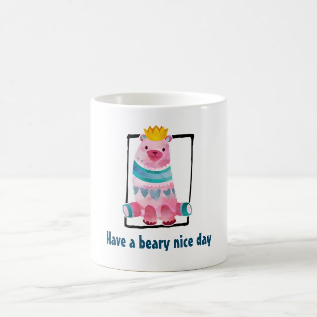 Niedlicher Wasserfarbenbär haben einen schönen Bie Kaffeetasse (Mittel)