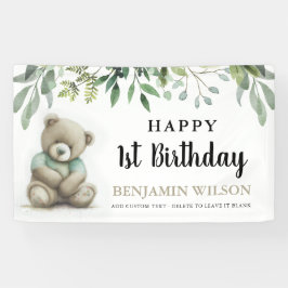 Niedlicher Wasserfarbenfroher Teddybär, der Geburt Banner