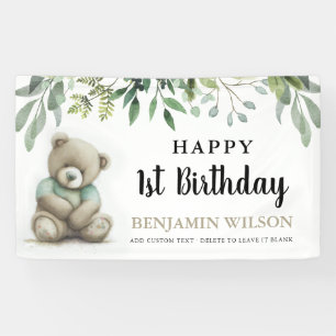 Niedlicher Wasserfarbenfroher Teddybär, der Geburt Banner