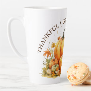 Niedlicher Wasserfarbenkürbis Dankbar Dankbar Seli Milchtasse