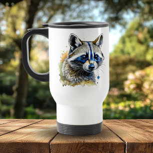 Niedlicher Wasserfarbenraccoon Reisebecher