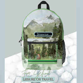Niedlicher Wasserfarbenwald Bedruckter Rucksack