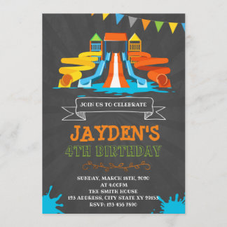 Niedlicher Wasserpark Geburtstagsfeier Einladung