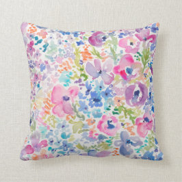 Niedlicher Watercolor-Blumen-Hintergrund Kissen