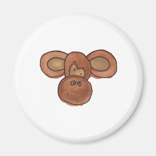 Niedlicher Watercolor-Cartoon-Affe-Magnet Magnet