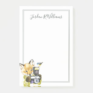 Niedlicher WatercolorFox, der Bildern nimmt, Post-it Klebezettel