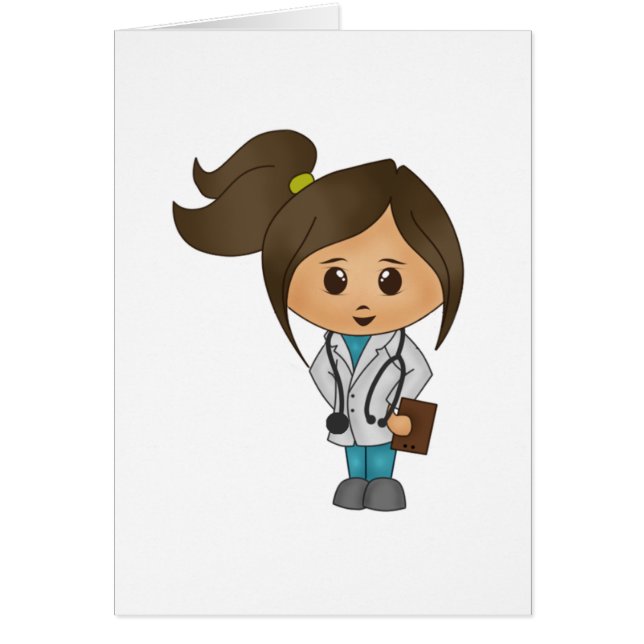Niedlicher weiblicher Doktor Card (Vorne)