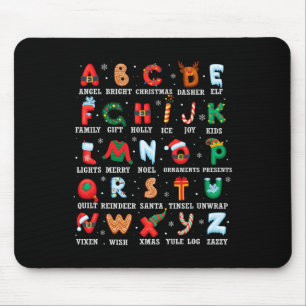 Niedlicher Weihnachts Alphabet Kindergarten Kinder Mousepad
