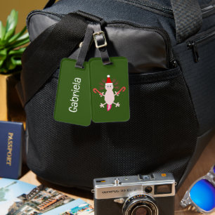 Niedlicher Weihnachts-Axolotl-Individuelle Name Gepäckanhänger