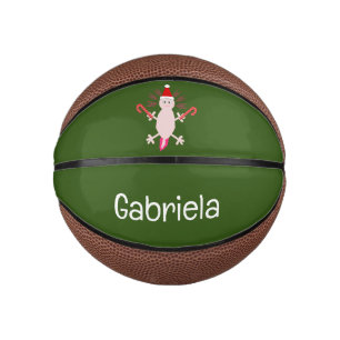 Niedlicher Weihnachts-Axolotl-Individuelle Name Mini Basketball