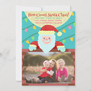 Niedlicher Weihnachts-Cartoon Santa Claus Custom F Feiertagskarte