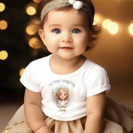 Niedlicher Weihnachts-Engel First Christmas T - Sh Baby T-shirt