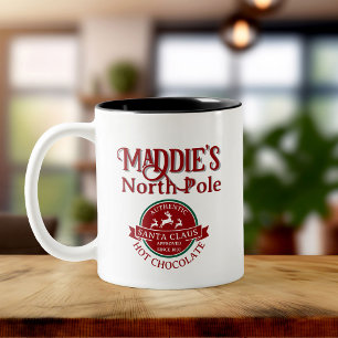 Niedlicher Weihnachts-Individuelle Name Heiße Scho Zweifarbige Tasse